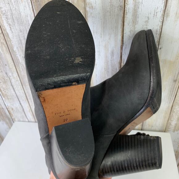 Rag & Bone Newbury Grey Suede Nubuck Ankle Zipper Boots Shoes 39 FLAW USED - Picture 6 of 11